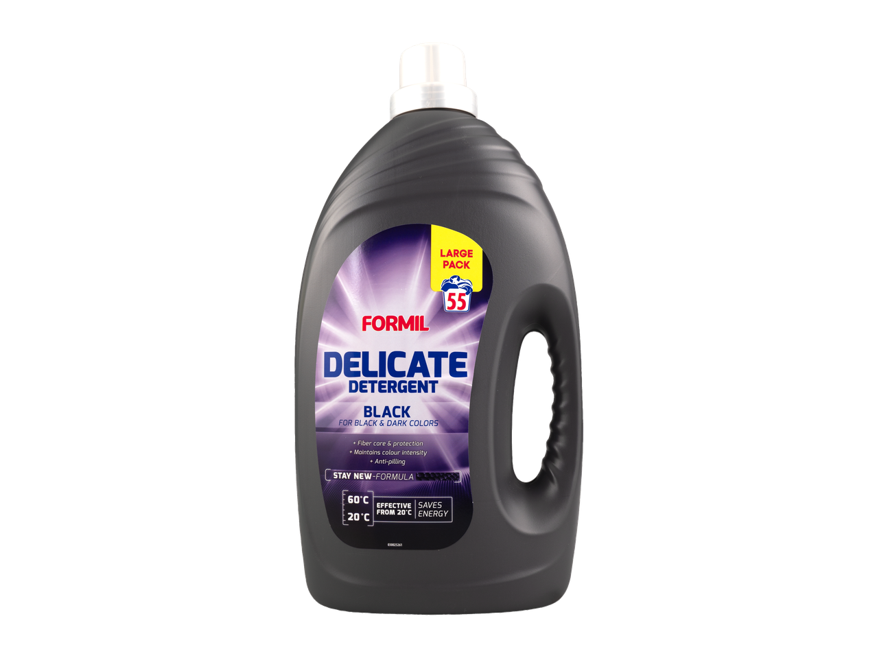 Detergent lichid FORMIL Delicate Black, pachet mare cu 55 de spălări, pentru rufe negre și închise.