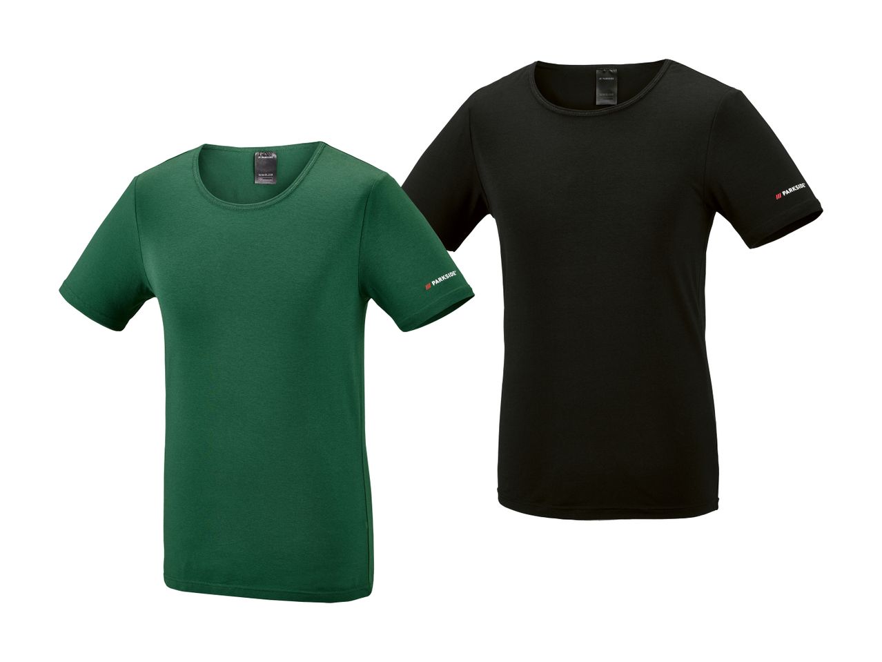 To Parkside t-shirts i henholdsvis grøn og sort.