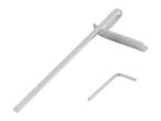 Silver metal marking gauge with a ruler and an Allen key.