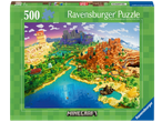 Παζλ Ravensburger Minecraft 500 τεμαχίων με τοπίο παιχνιδιού.