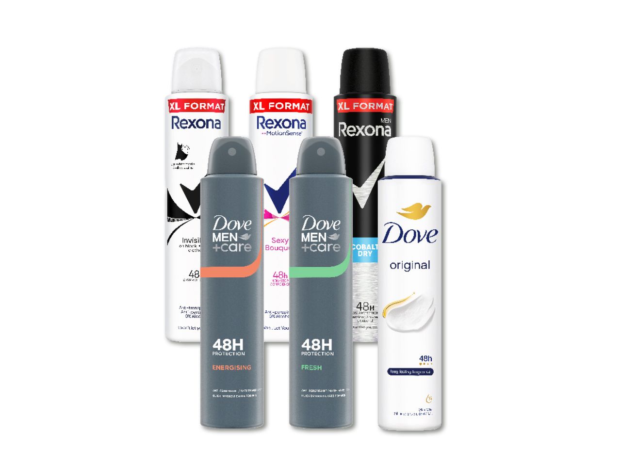 Dove deodorantide valik: spreid ja pulgad.