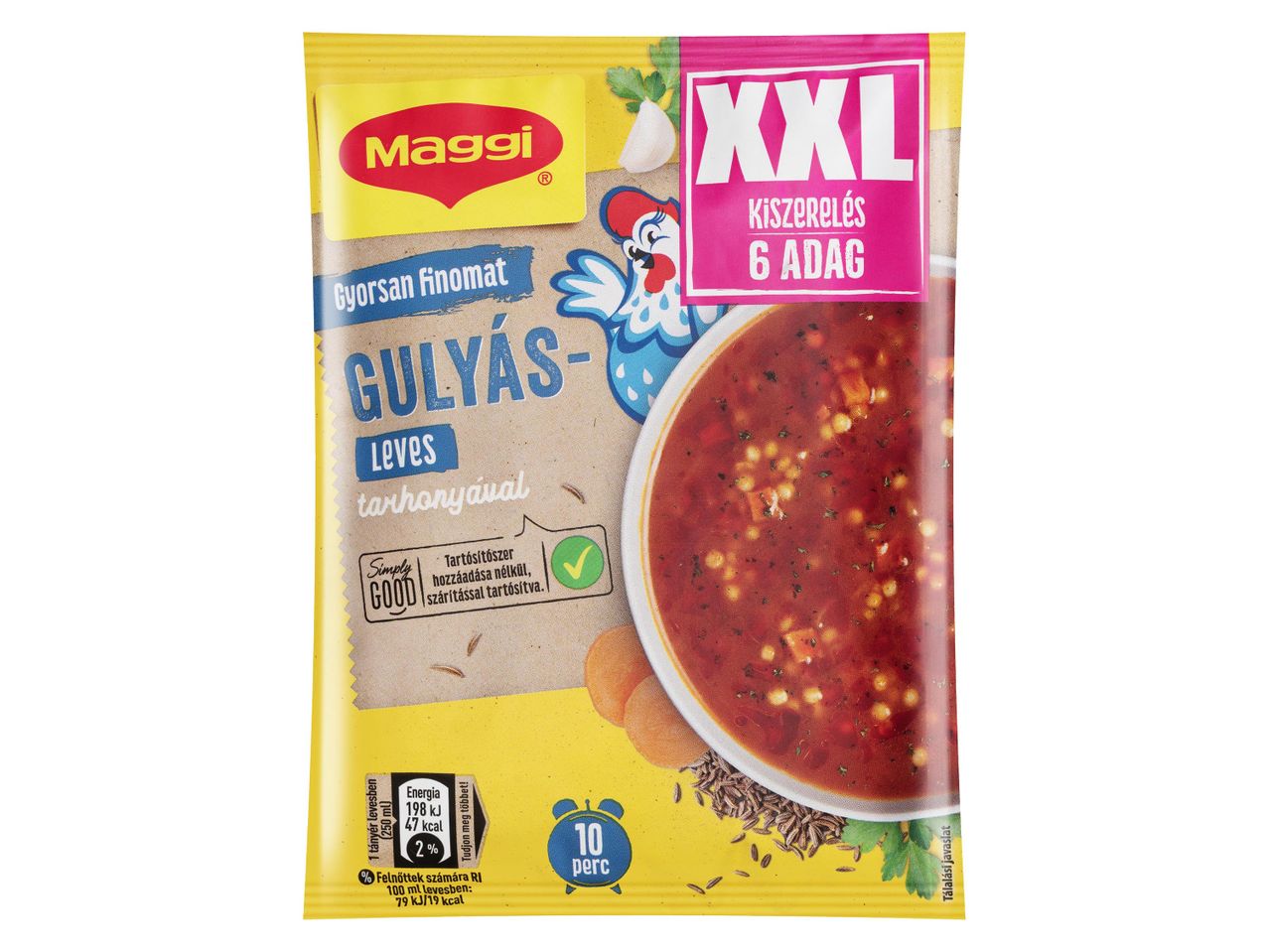 Maggi Gulyás leves tarhonyával XXL kiszerelésben.