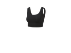 Black ribbed top, underwear.