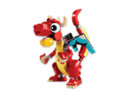 Ein niedlicher roter Drache aus LEGO-Steinen.