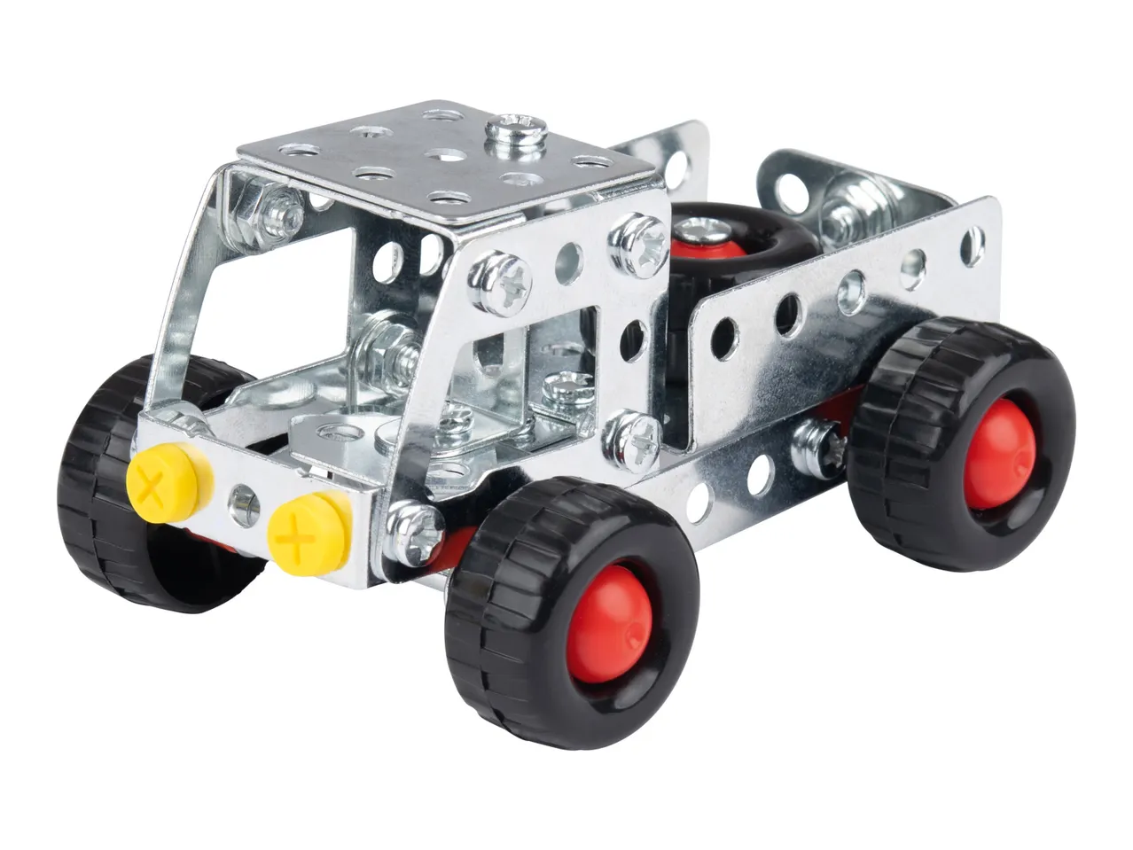 A metal construction toy truck kit.