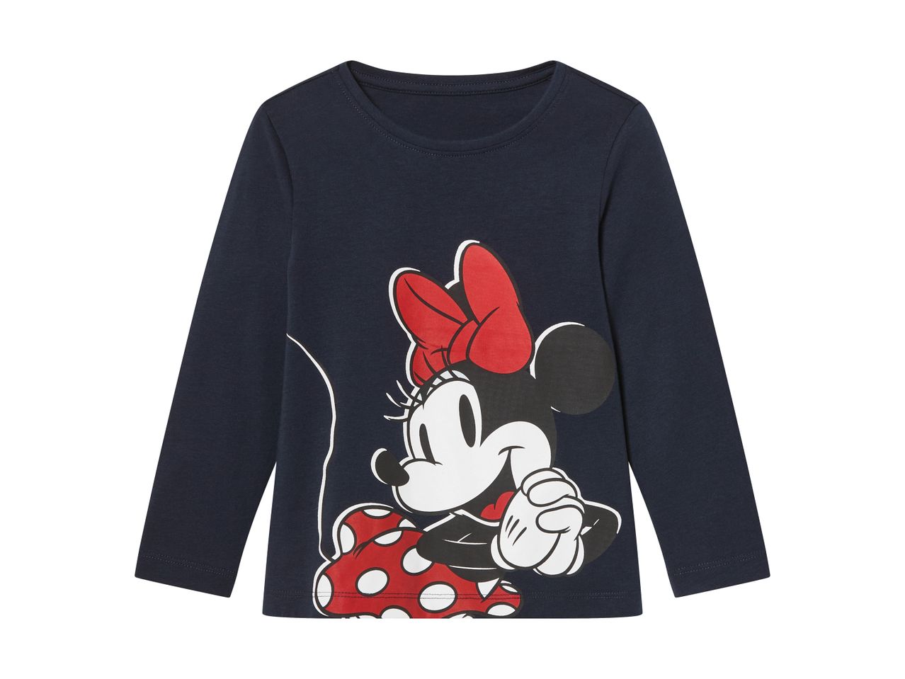 En mørkeblå langærmet Minnie Mouse t-shirt til børn.