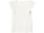 Bijela majica s čipkastim detaljima.