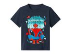 Dark blue short-sleeved t-shirt with a crouching superhero graphic and 'NEIGHBORHOOD HERO' text.