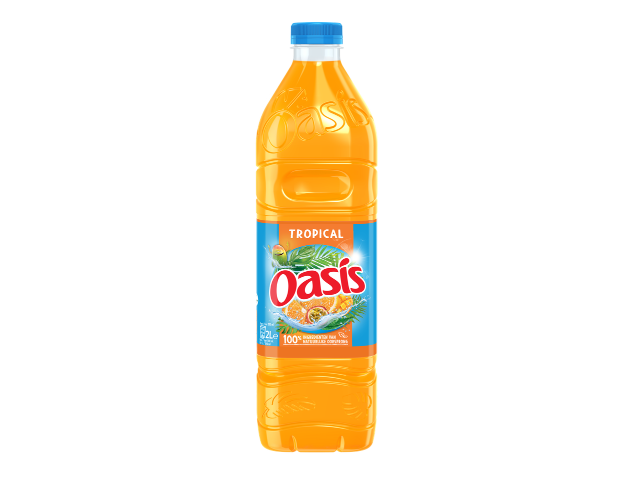 Oasis tropische fruitsap in een fles.