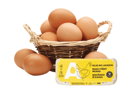 Ant kraiko laikomų vištų kiaušiniai