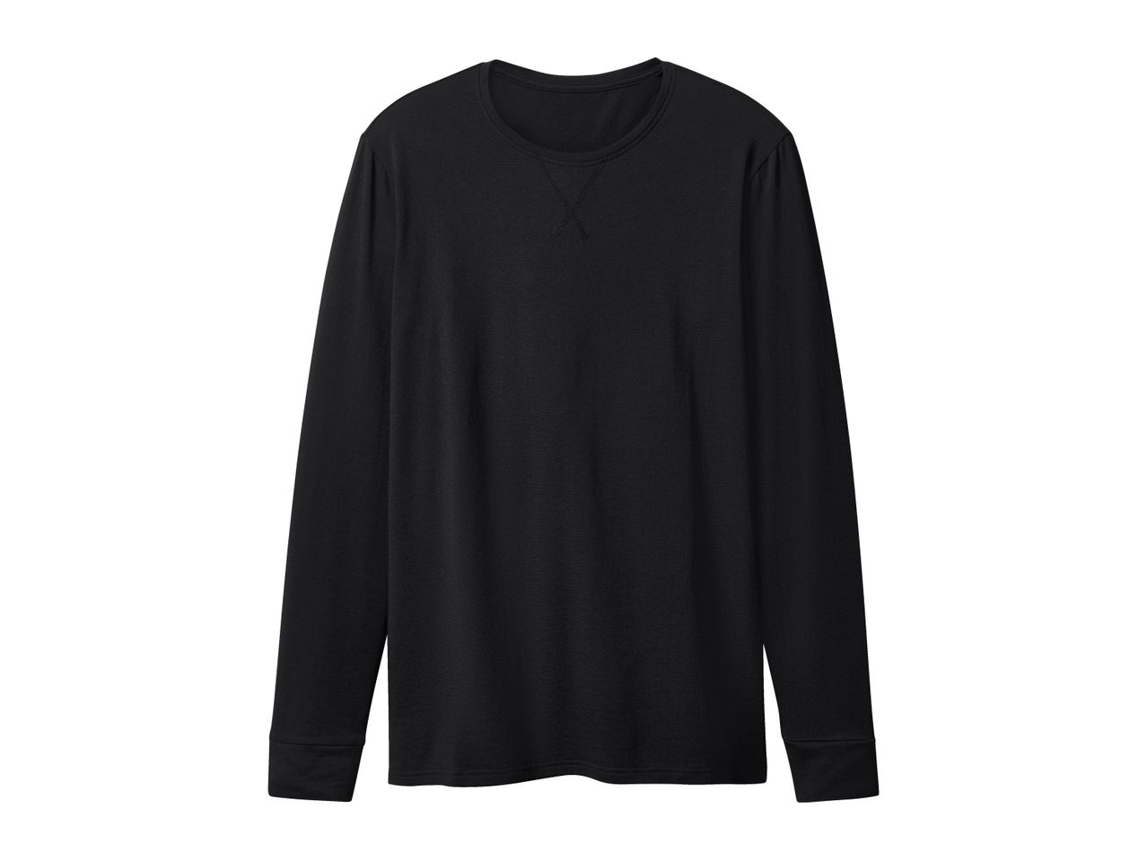 Black long-sleeved crew neck shirt