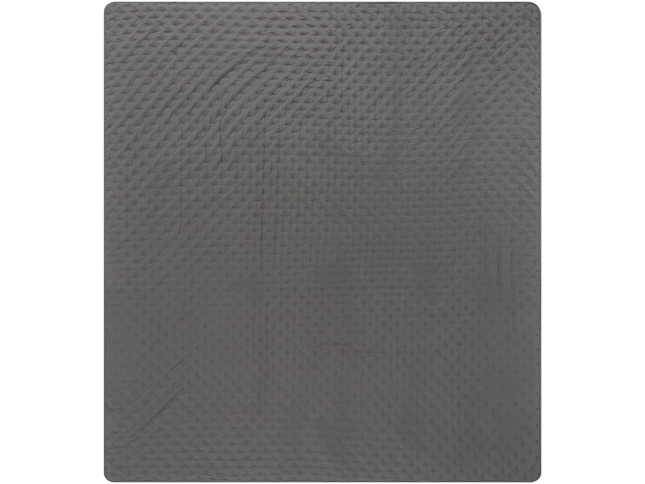 Colcha cinza acolchoada com padrão xadrez