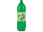 Garrafa verde de 7UP Free com rótulo amarelo.