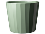 Light green plant pot with vertical ridges