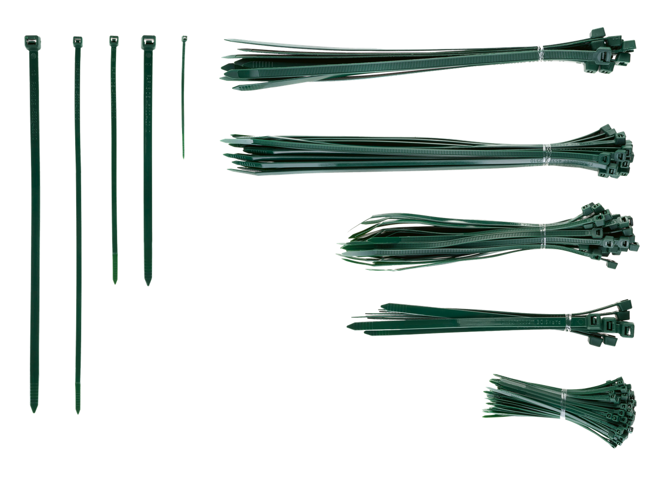 Parkside® kaablisidemed erinevates suurustes, rohelised