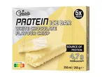 Škatla Gelatelli Protein Ice Bar z okusom bele čokolade in hrustljavimi koščki.