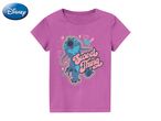 Purple Disney Stitch t-shirt featuring a stylized Stitch design and text.