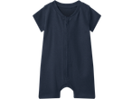Βρεφικό κορμάκι LUPILU με κοντά μανίκια σε μπλε σκούρο με μπροστινό φερμουάρ.