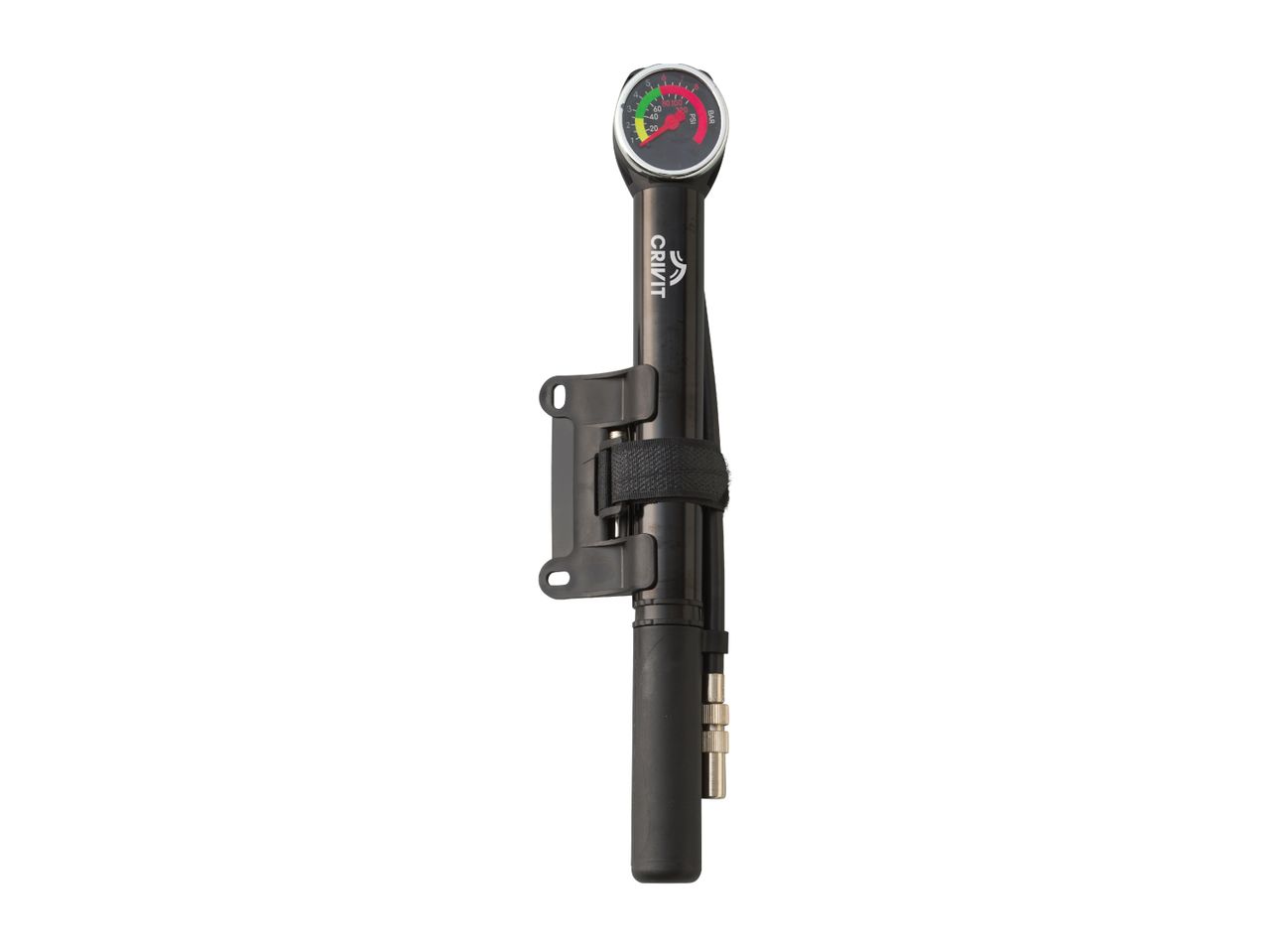 Crivit mini bike pump with gauge.