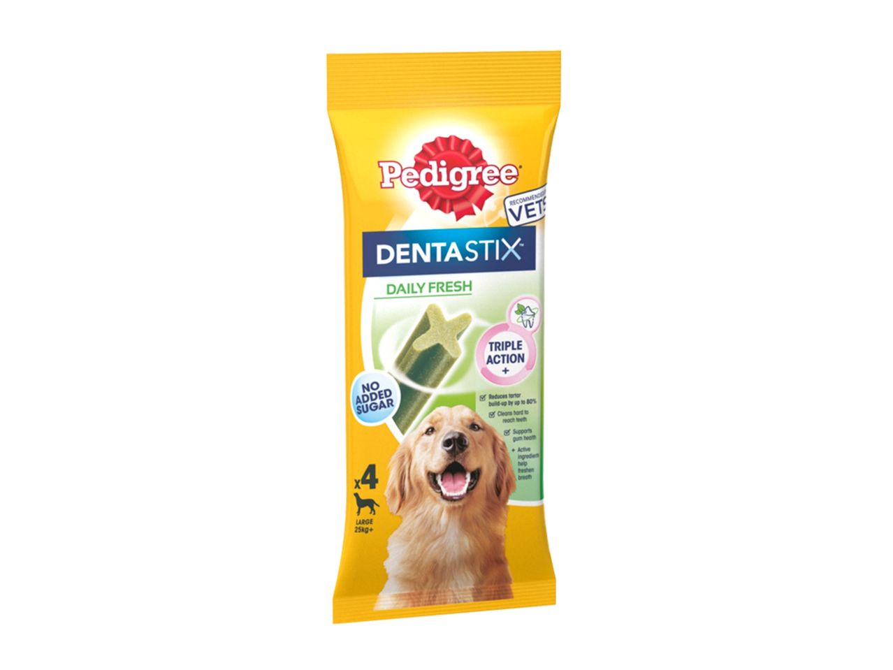 Pedigree Dentastix: dog treats for clean teeth.