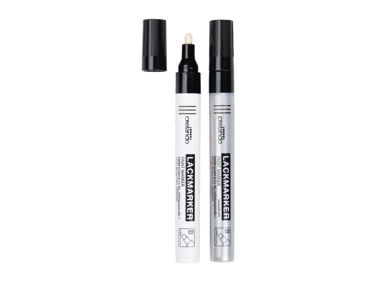 Crelando Silver Marker Pens - 2 Pack