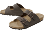 Dva para tamno smeđih Natural Walk sandala s plutom potplatom.