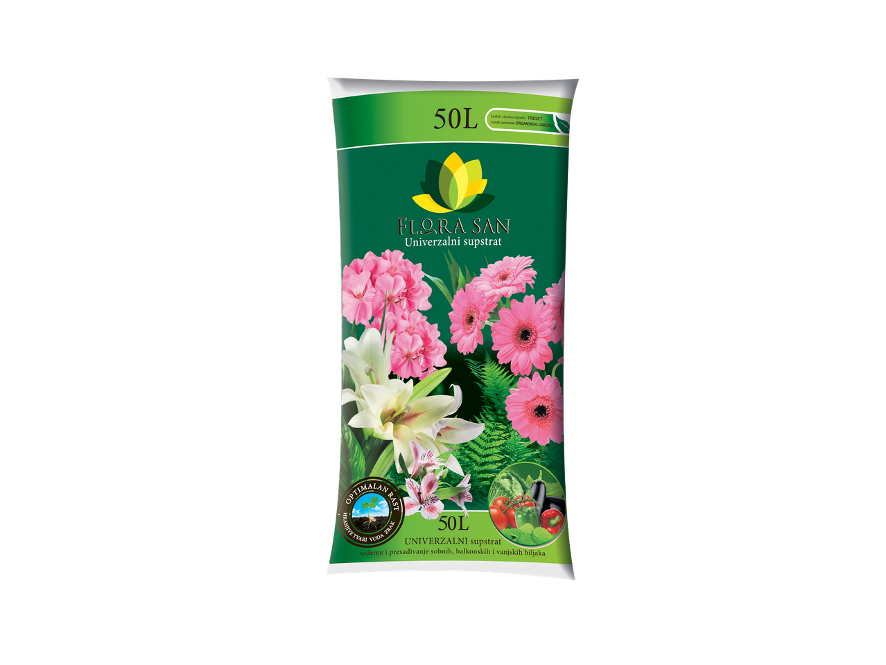 Vreća univerzalnog supstrata za cvijeće i povrće, 50L.