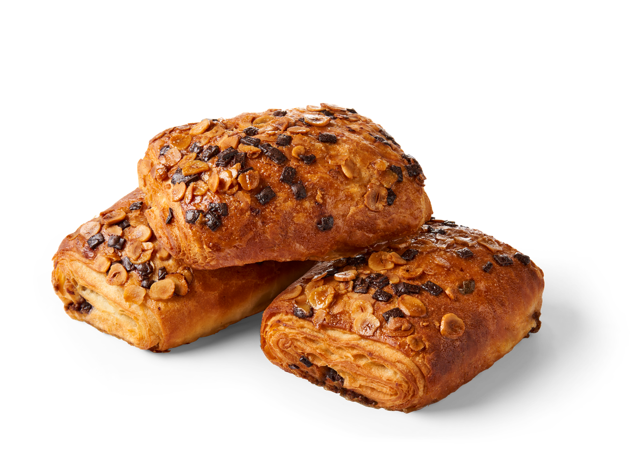 Chocolade en amandel croissants.