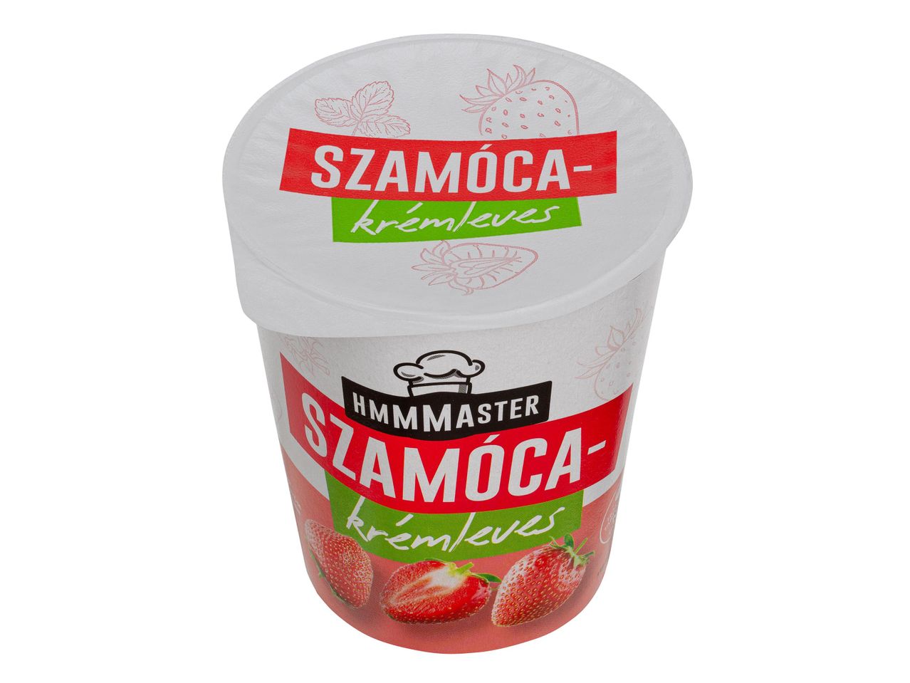 Szamoca-krém műanyag pohárban.