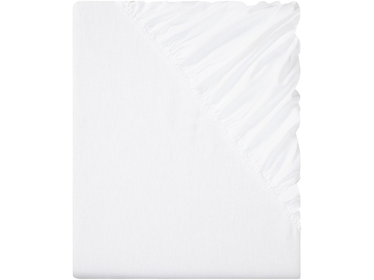 White fitted sheet with elasticized corners
