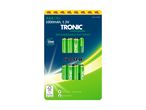 8 TRONIC AAA genopladelige batterier (1000mAh, 1.2V) i emballage.