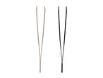 One beige and one black tweezer.