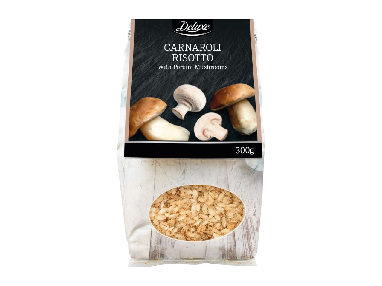 Deluxe Carnaroli Risotto with Porcini Mushrooms, 300g package.