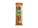 En pakke med karamel- og chokoladestænger.