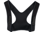 Black posture corrector with mesh fabric and adjustable straps.