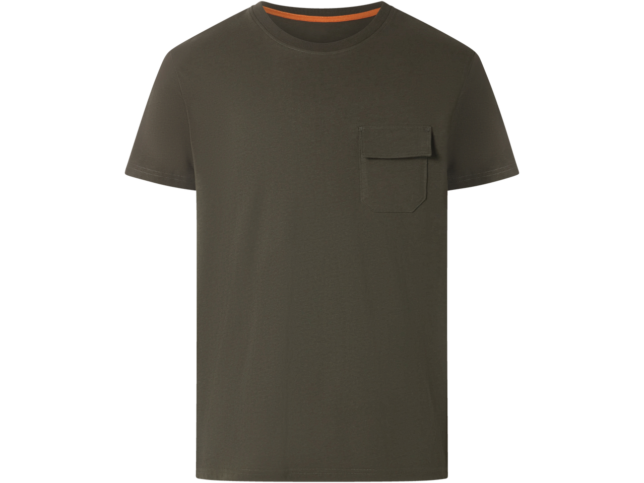 Esmara meeste oliivroheline T-särk rinnataskuga.