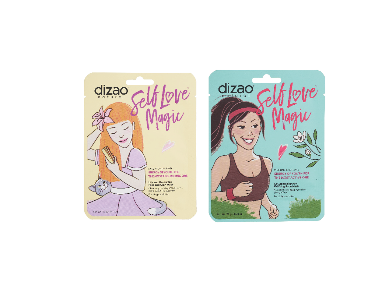 Dizao „Self Love Magic“ veido kaukės su lelijomis, žaliosios arbatos ir kolageno peptidais.