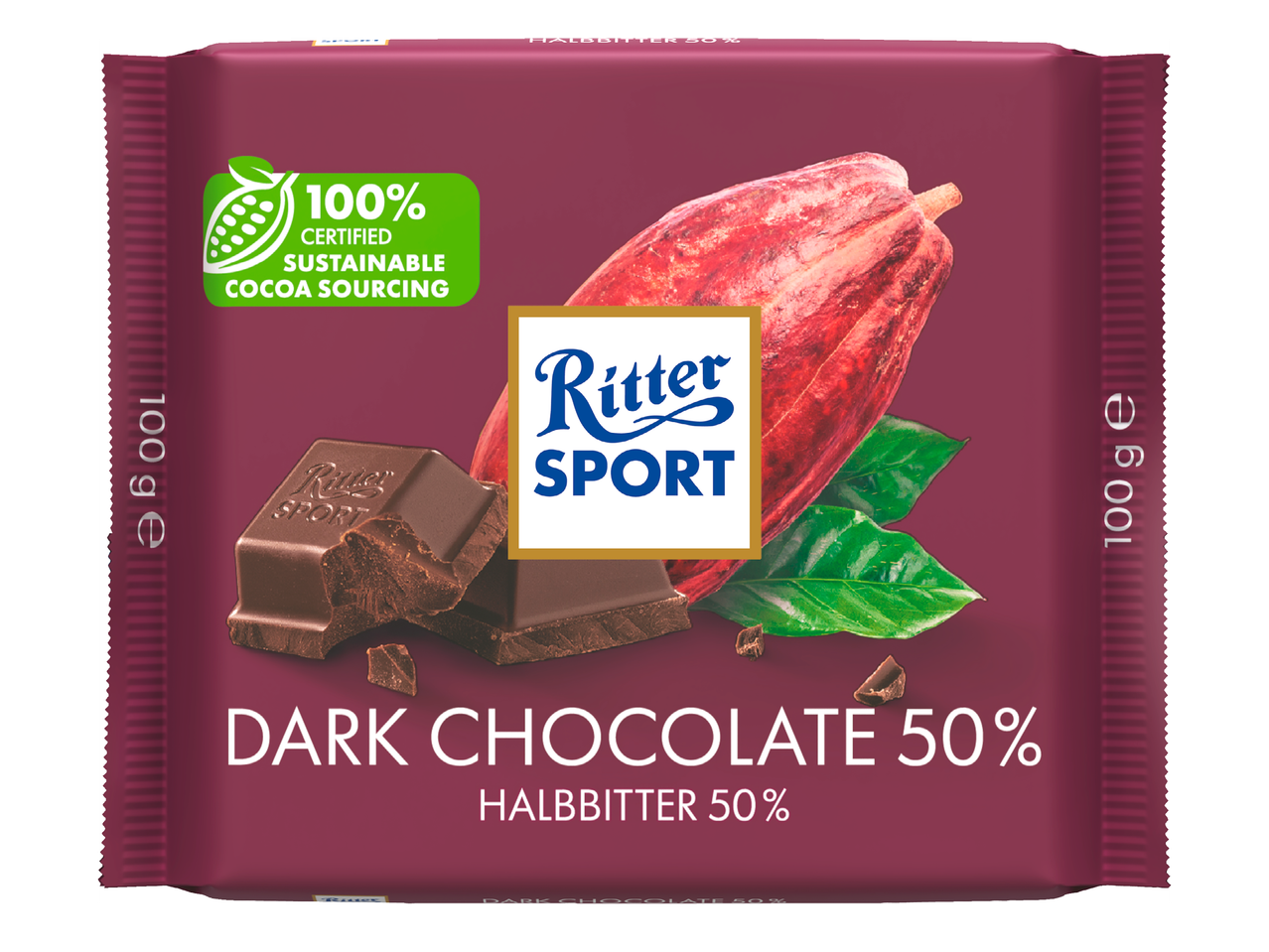 Тъмен шоколад 50% с устойчив произход на какаото, 100 гр.