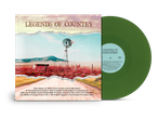 Groene vinylplaat met een hoes van een landschap met windmolen en de tekst 'Legends of Country'.