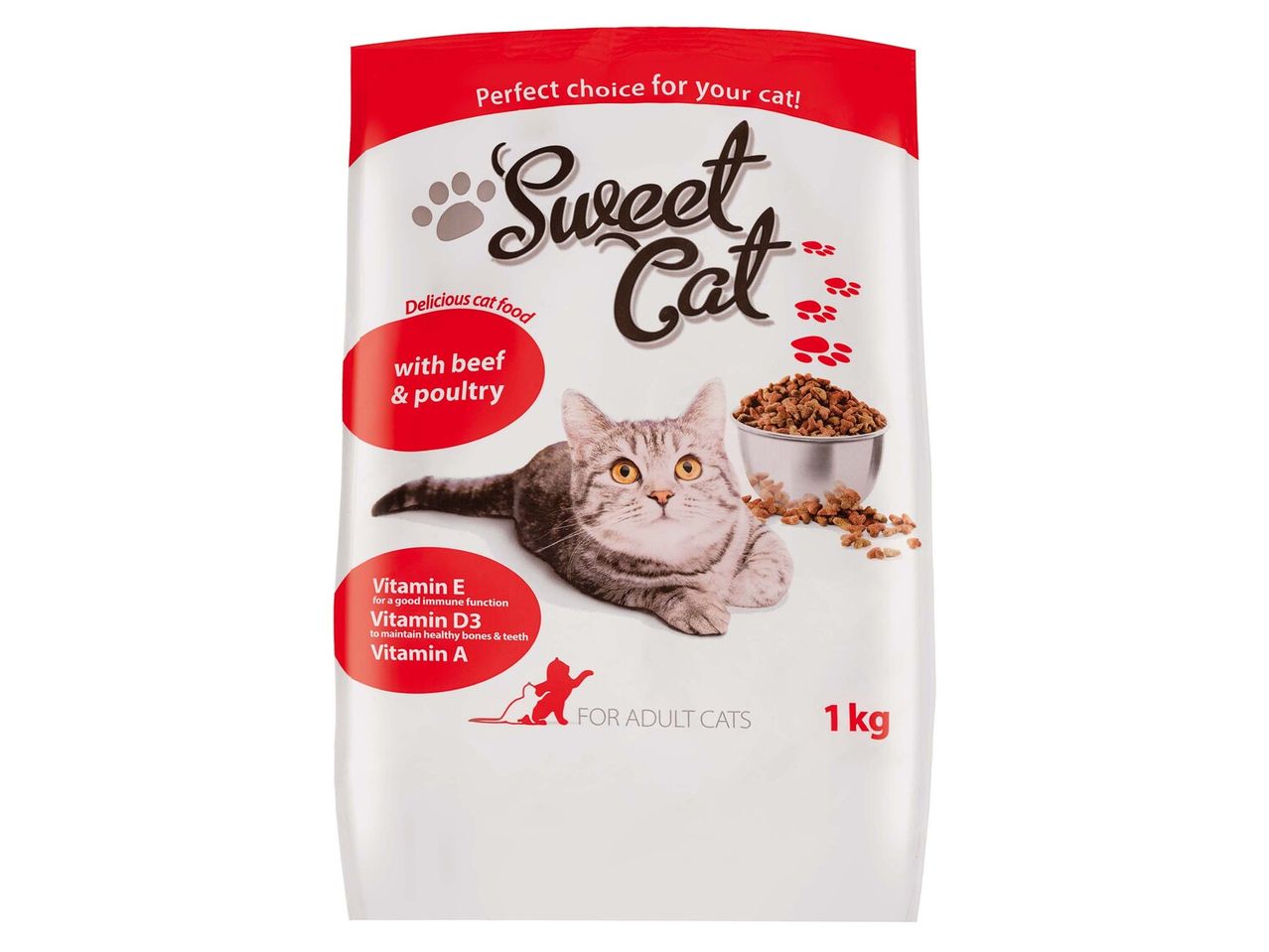Sweet Cat: felnőtt macskáknak való eledel marha- és baromfihússal.