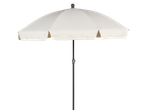 Livarno Parasol, cream-colored, with a dark grey pole and finial, on a black background.