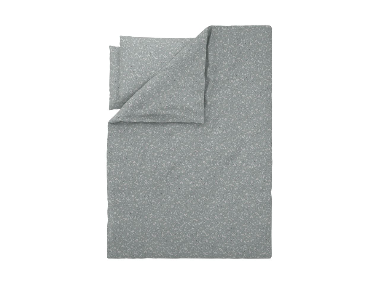 Light green duvet cover set with a small white floral pattern