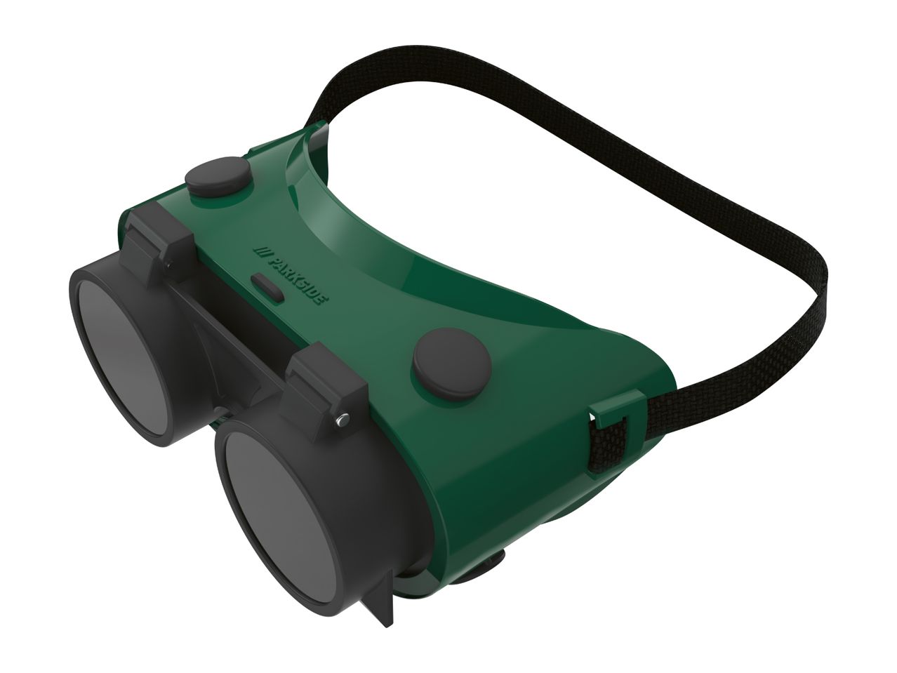 Parkside welding goggles with dark lenses and an adjustable headband.