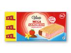 XXL Mega Sandwich is med jordbær, vanilje og kakao mellem vafler, 10 stk.