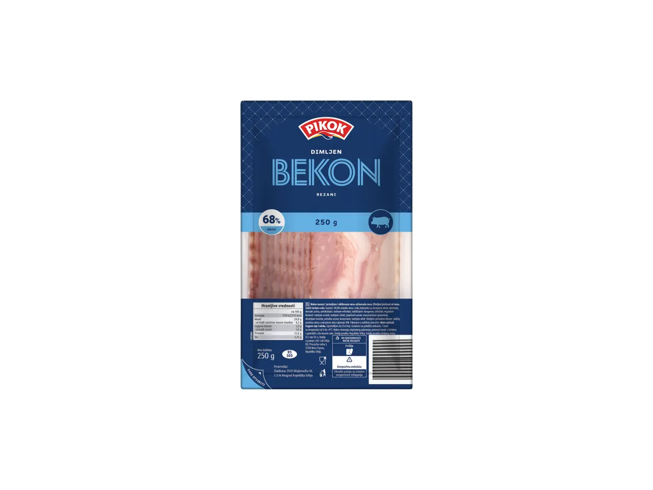 Pakovanje slanine brenda 'Frikom'.