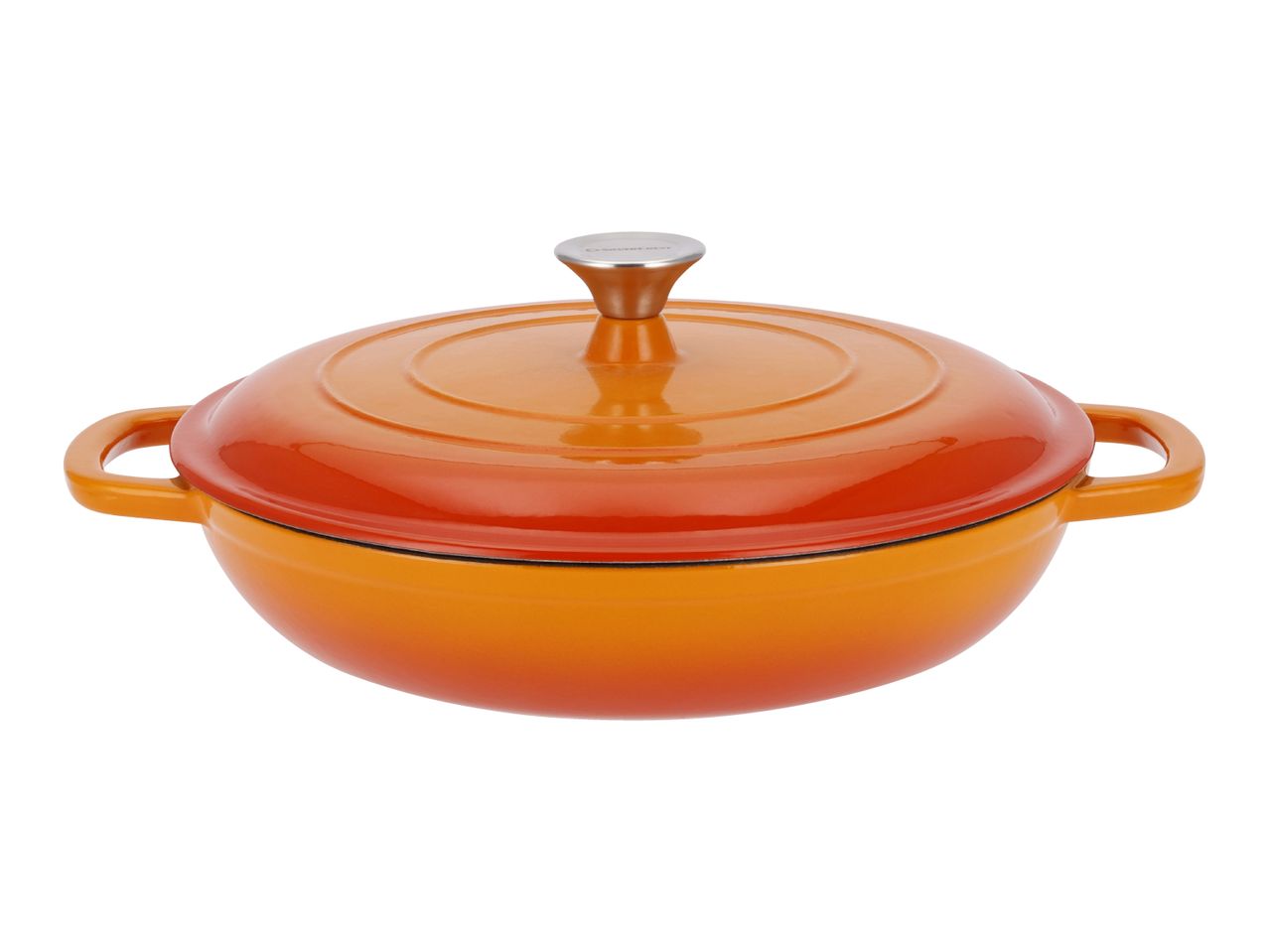 Silvercrest 3.7L Cast Iron Casserole Dish - Orange