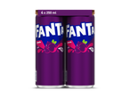 Fanta Cassis multipack met 4 blikjes van 250 ml