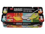 Iogurte Milbona High Protein com sabores de morango, manga, coco e lima-limão.