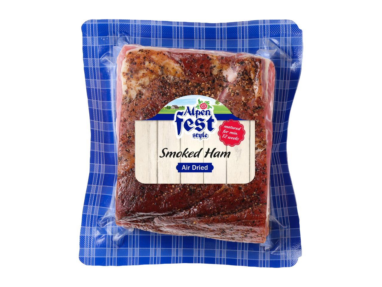 Air-dried smoked ham matured for 12 weeks in a vacuum pack