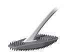 Gray and white silicone cleaning brush with bristles